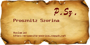 Prosznitz Szorina névjegykártya
